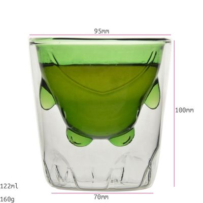 calidad Vidrios de bebidas de color borosilicato verde de doble capa fábrica