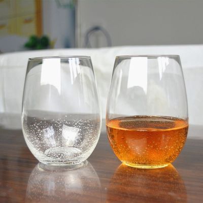 calidad 500 ml de vidrio transparente para whisky sin tallo, vidrio para vino fábrica