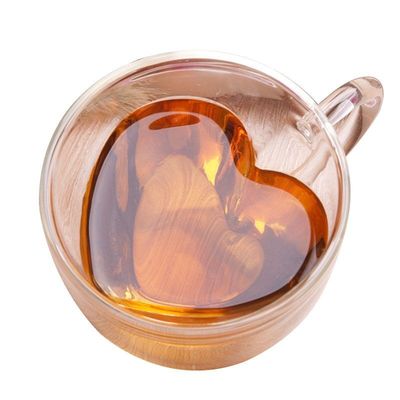 calidad Creativo amante de forma de corazón borosilicato Tazas de té transparentes fábrica
