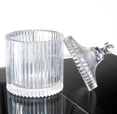 calidad Inicio Barras en relieve Contenedor de vidrio grande con tapa fábrica