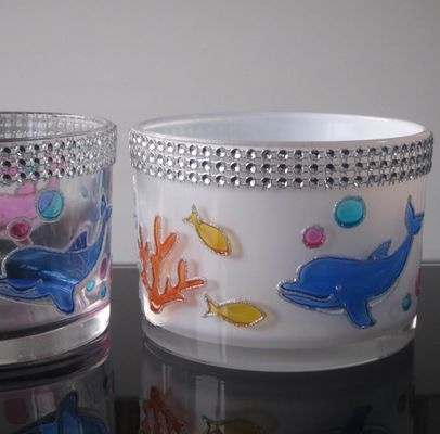 calidad Portadores de velas votivas pintadas a mano con dibujos de peces del océano fábrica