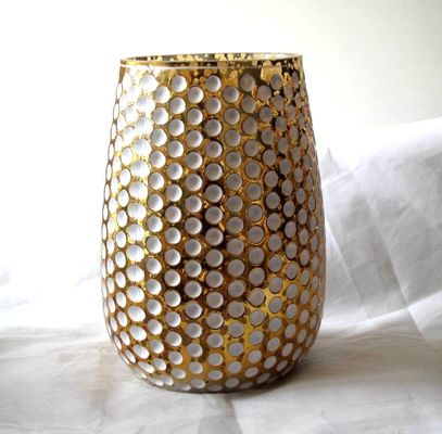 calidad 3 Tamaño Color plateado forma de huevo portavelas de vidrio fábrica