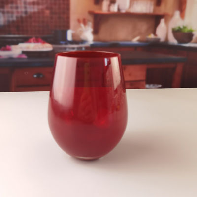 calidad Vidrio de vino de cristal sin tallo sin plomo soplado a mano 550 ml fábrica